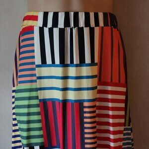 Bold striped skirt sz 3X bright colors EUC